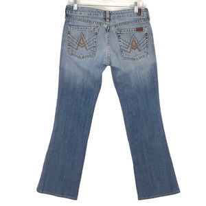 7 For All Mankind A Pocket Jeans Boot Cut Low Rise Factory Fading Womens Size 27